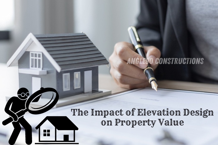 Evaluating the impact of elevation design on property value by Angle90 Constructions in Coimbatore, featuring detailed property assessment and modern architectural model to enhance real estate investment returns