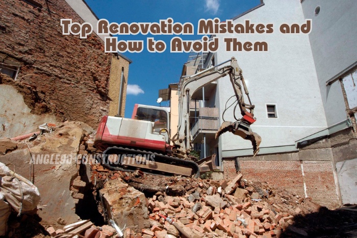 Angle90 Constructions showcases common renovation mistakes through an image of a demolition site, highlighting the need for professional oversight. Our Coimbatore-based team provides expert guidance to ensure your renovation project runs smoothly, avoiding costly errors and delays