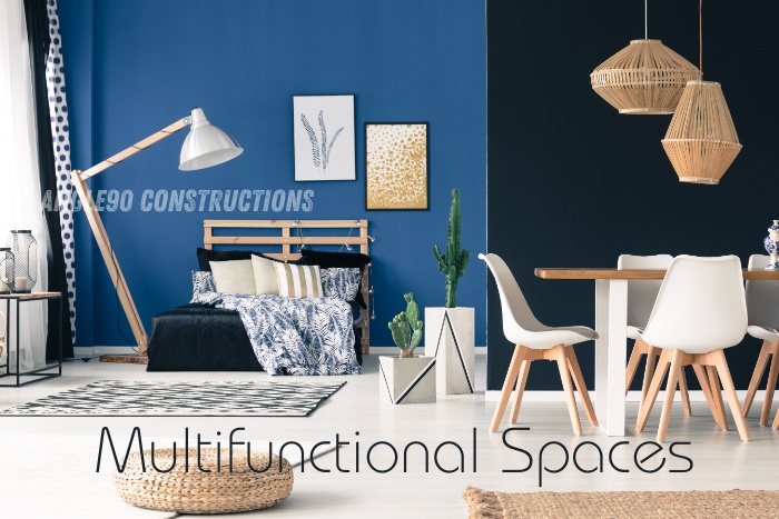 Discover the versatility of multifunctional spaces designed by Angle90 Constructions in Coimbatore. Create a dynamic living area that seamlessly blends style, functionality, and comfort