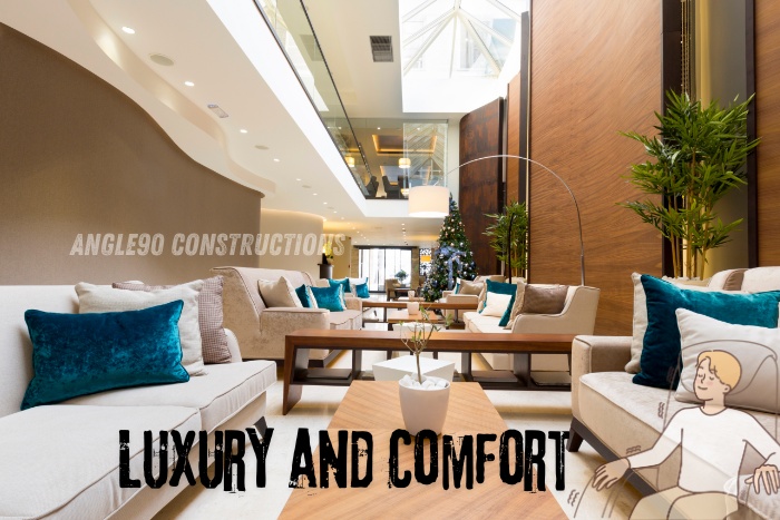 Experience unparalleled luxury and comfort with Angle90 Constructions' interior design services in Coimbatore. We transform living spaces into sophisticated and cozy retreats tailored to your style