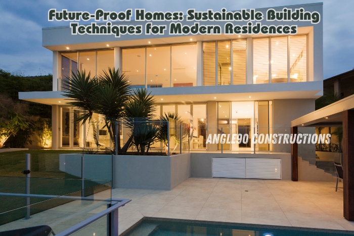 Angle90 Constructions in Coimbatore showcases a modern home built with sustainable techniques, highlighting energy efficiency and eco-friendly materials for future-proof residences