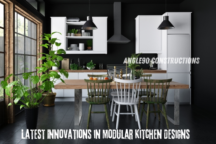 Explore the latest innovations in modular kitchen designs by Angle90 Constructions in Coimbatore, featuring contemporary aesthetics, functional layouts, and eco-friendly materials