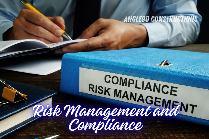 Risk management and compliance processes in construction, ensuring safety and regulatory adherence by Angle90 Constructions in Coimbatore