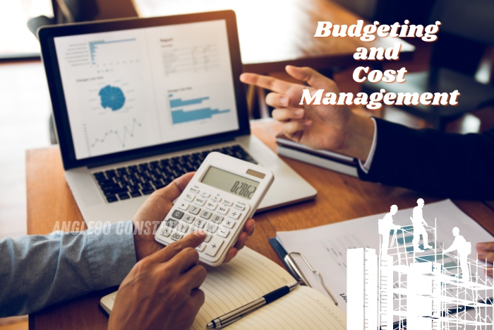 Construction budgeting and cost management meeting, focusing on financial planning for efficient project delivery by Angle90 Constructions in Coimbatore