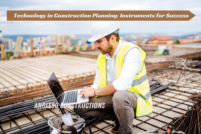 Construction planning on-site at Angle90 Constructions in Coimbatore, enhancing project success through digital tools
