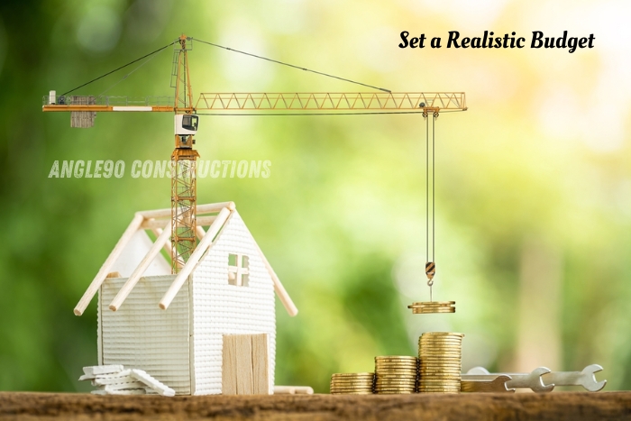 Mini house model with construction crane lifting coins, symbolizing realistic budgeting for home renovation by Angle90 Constructions in Coimbatore.