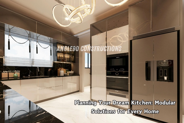 Classic commercial building elevation with modern glass in Coimbatore, designed by Angle90 Constructions for premium office and business spaces